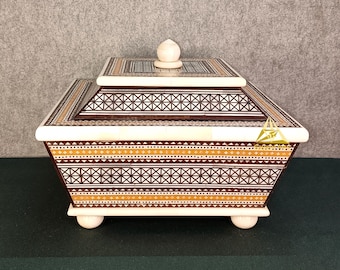 Home decor bone inlay box / Handmade jewelry storage: table decor