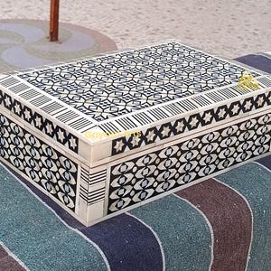 Mother of pearl inlay box | Home decor bone inlay carving design box | jewelry box | bone inlay storage box | size- 30*20*10cm