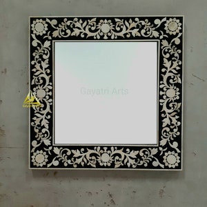 Home decoretiv bone inlay mirror frame | Flower desgin Room decor mirror Frame