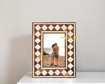 Handgjord fotoram med beninlägg: Teakwood-inredningsdetaljer