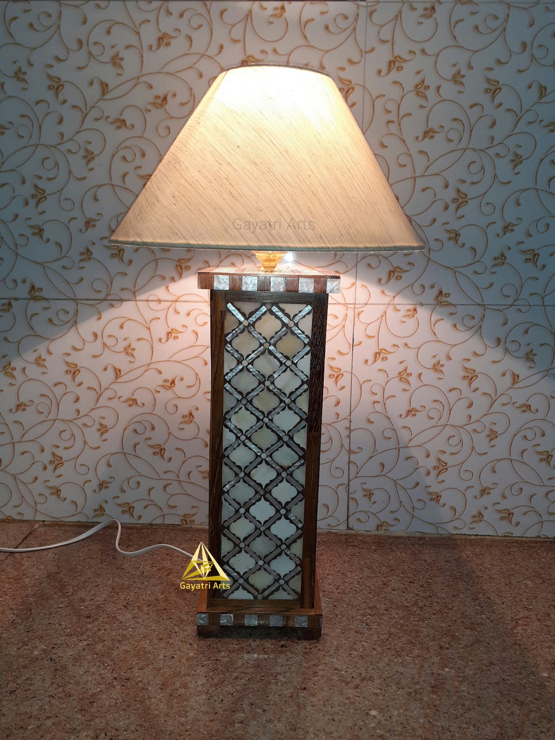Bone inlay lamp base new arrivals