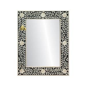 Handcrafted bone inlay mirror frame | Home decor bone inlay mirror frame | Room decor mirror | entryway frame