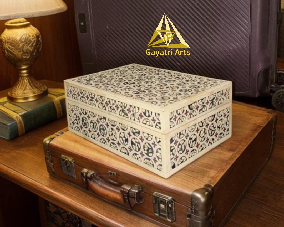 Hand Made Bone Inlay Box: Unique Decorative Storage - Etsy