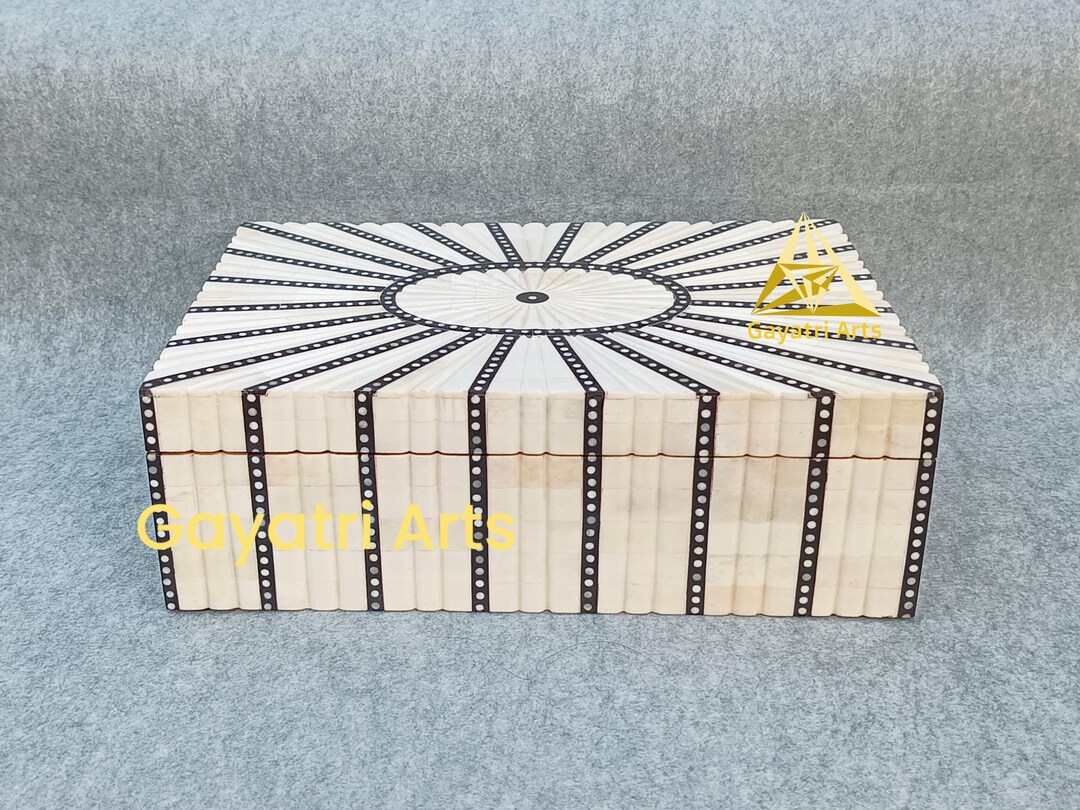 Large Bone Inlay Storage Box Home Decor Bone Inlay Carving Design Box | Hand Carved Bone Inlay ...