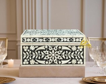 Home decorative Bone inlay jwelery box: Handmade Antique storage
