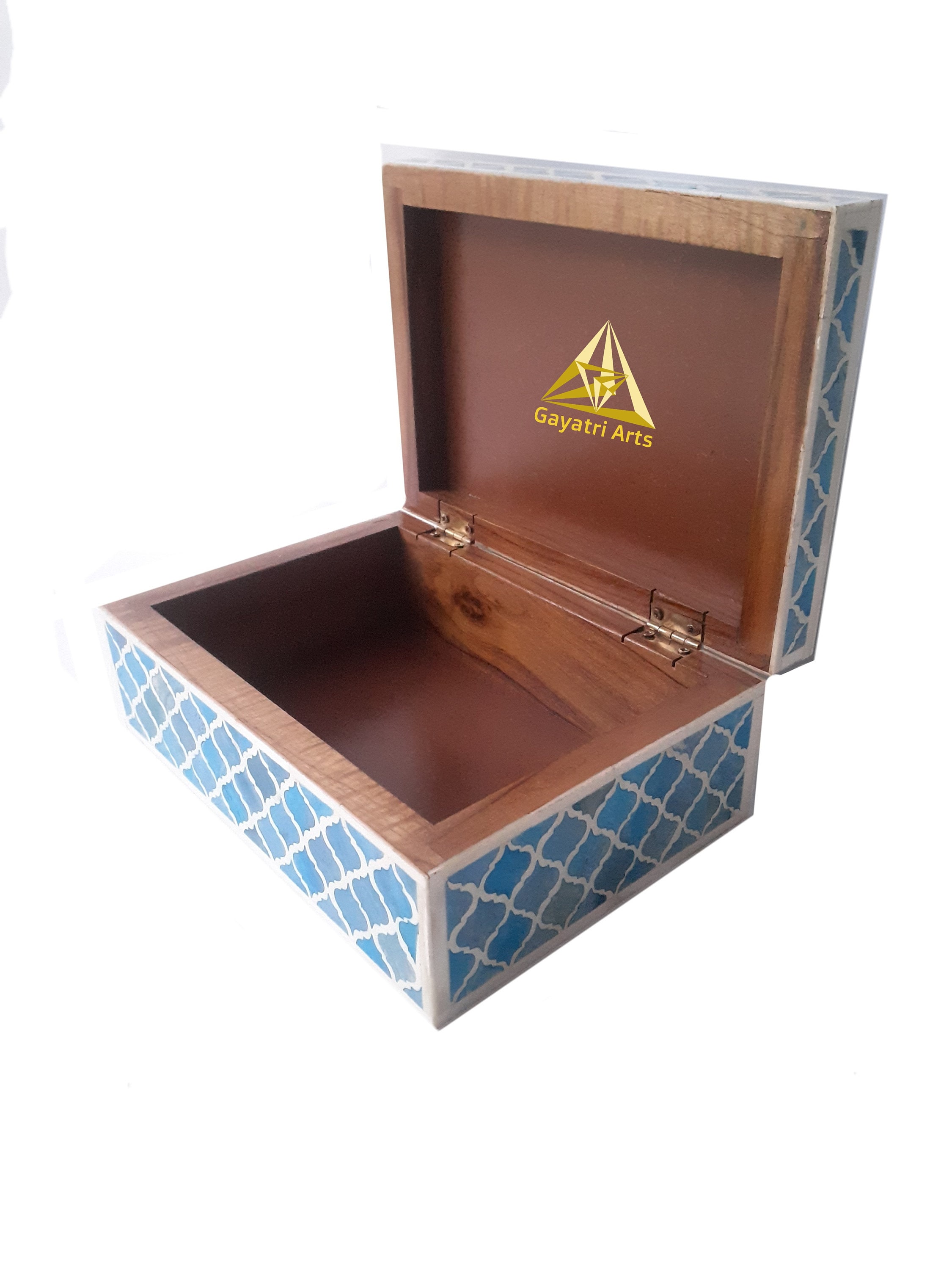 Large Bone Inlay Storage Box Home Decorative Bone Inlay Storage Box | Hand Carved | Blue Color - Etsy
