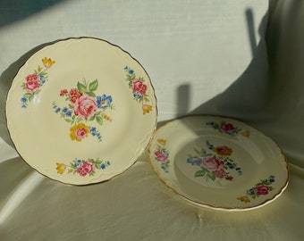 Vintage salad plates, Dessert plates, Dinnerware, Vintage china, Collectible plates, Floral patterned plates, Gifts