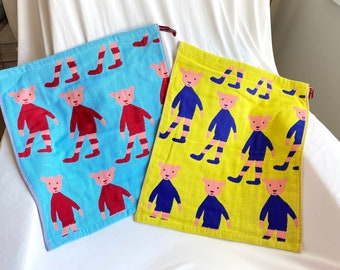 Hand Towels 100% Cotton (Teddy Bears) Kitchen Towels with Holders, Hanging Dishcloths, Cute Hand Towels, Hanging Towels, Decorative Towels