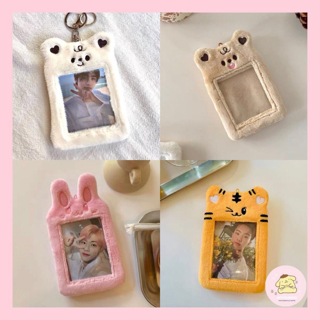Fluffy Photocard Holder Keychain KPOP Aesthetic Ins Cute Etsy