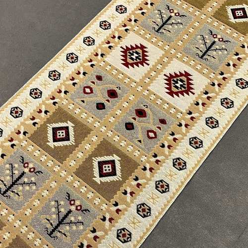 Turkish Kelim Rug, Double Sided Rug, 3x10 Washable Rug, Runner Rug, Colorful Area Rug,Entryway shops Runner Rug,3x10 Turkish Rug,easy to clean rug