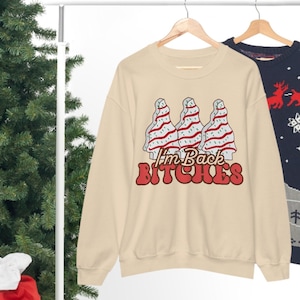 Christmas Cake Sweatshirt, Womens Christmas Tree Cakes Shirt, Xmas Holiday Gift, Christmas Gift, Holiday Sweater, Women Christmas Crewneck