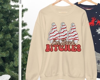 Christmas Cake Sweatshirt, Womens Christmas Tree Cakes Shirt, Xmas Holiday Gift, Christmas Gift, Holiday Sweater, Women Christmas Crewneck