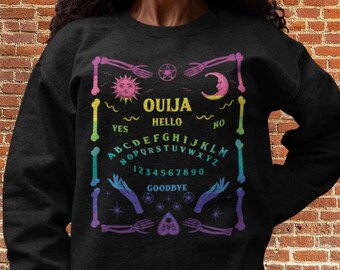 Ouija Planchette Shirt, Ouija Spirit Brettspiel Shirts, mystisches Shirt, Hexen Shirt, ästhetische Kleidung, Wicca Shirt, Sweatshirt