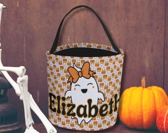 Bolsa personalizada de truco o trato, cubo de truco o trato, cubo de Halloween, cesta de Halloween, truco o trato, bolsa de dulces de Halloween, personalizado