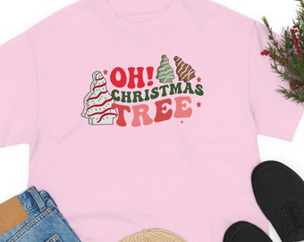 Christmas Cake Tree Shirt, Oh Christmas Tree, Ladies Christmas Cakes Shirt, Womens Holiday Gift, Christmas Gift, Women Baking Cake Shirt
