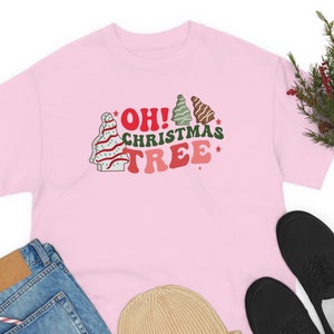 Christmas Cake Tree Shirt, Oh Christmas Tree, Ladies Christmas Cakes Shirt, Womens Holiday Gift, Christmas Gift, Women Baking Cake Shirt