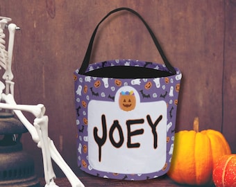 Bolsa personalizada de truco o trato, cubo de truco o trato, cubo de Halloween, cesta de Halloween, truco o trato, bolsa de dulces de Halloween, personalizado