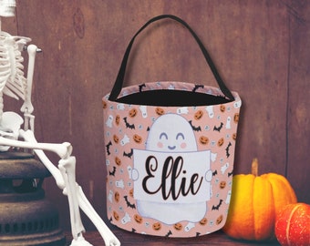 Bolsa personalizada de truco o trato, cubo de truco o trato, cubo de Halloween, cesta de Halloween, truco o trato, bolsa de dulces de Halloween, personalizado