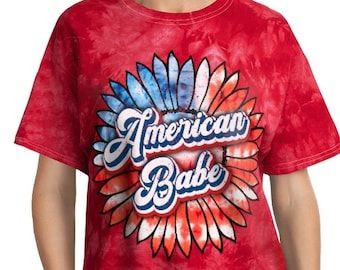 American Babe 4 juli patriottisch tie-dye t-shirt