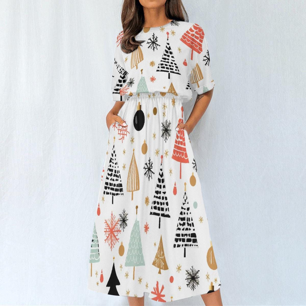 christmas tree dress for women Tinsel Tree Christmas Sweater Dress: Women's Christmas Outfits main image 0
