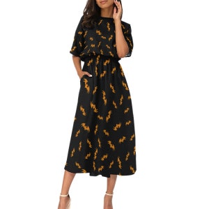 Halloween Bats Dress with Pockets, Horror Movie, Slasher fan, party dress, plus size