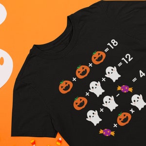 Math Equation Riddle Halloween shirt for teachers, teacher life, funny unisex teacher t-shirt, pumpkin shirt, Math riddles