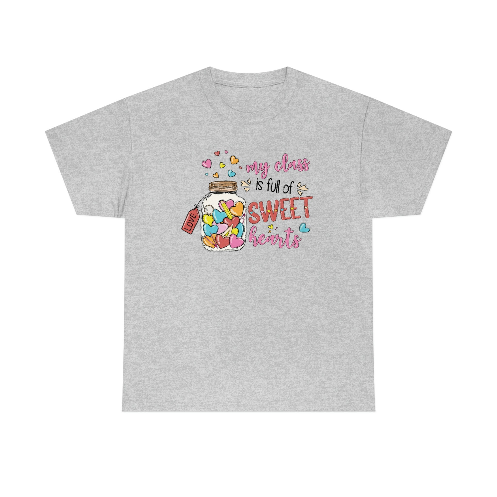 TOWNOWN Women's Valentine's Day Teacher T-Shirt - "My Class Is Full Of Sweet Hearts" Graphic Tee (Sizes S-XL) - View #3