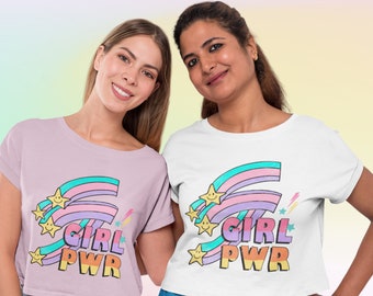 Girl Power Shirt, Girl Power Feminist Shirt, Retro Girl Power Inspirational Shirt, Female Empowerment Feminism Shirtm, Cropped T-Shirt