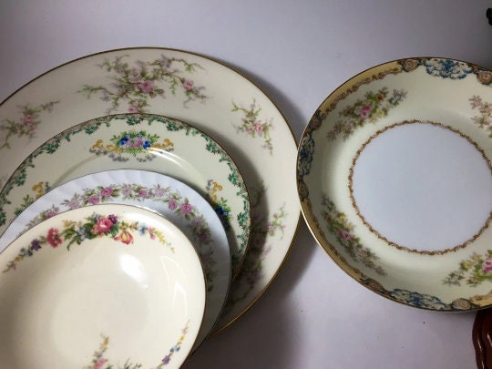 10 5 Pc Place Settings Vintage Mismatched Dinnerware Set - Etsy