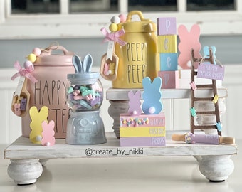 Easter Peeps | Easter Tier Tray | Pastel | Book Stack | Scoop for Rae Dunn Canister