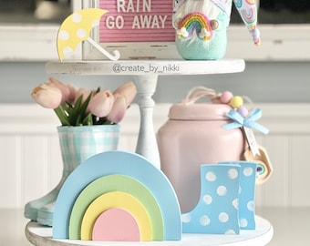 Bandeja de niveles de primavera / Botas de lluvia / Exhibidor arcoíris