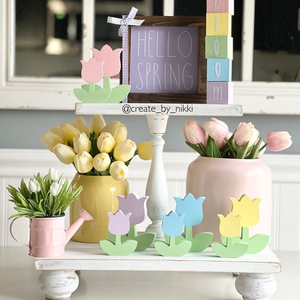 Spring Tier Tray | Tulip Display | Flower Display