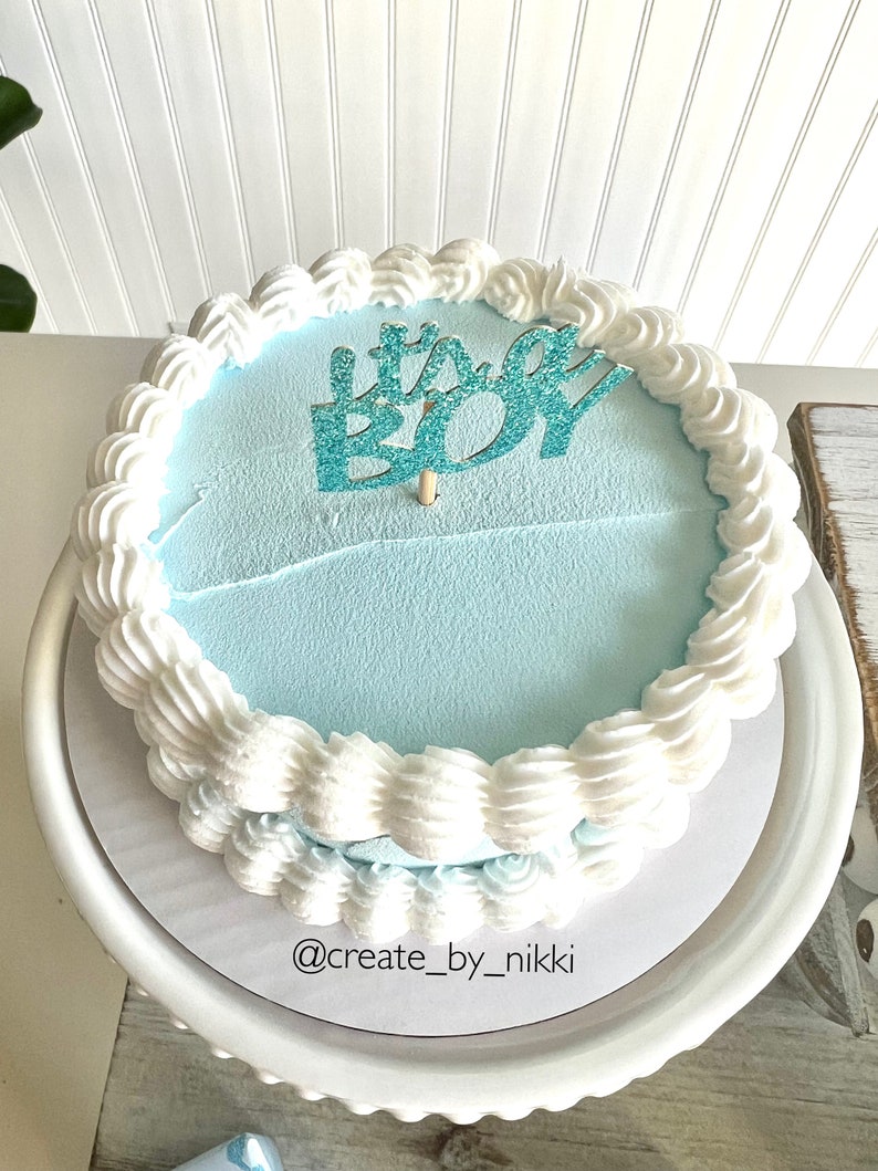 Its a Boy Tier Tray Baby Shower Baby Reveal Decor Rae Etsy