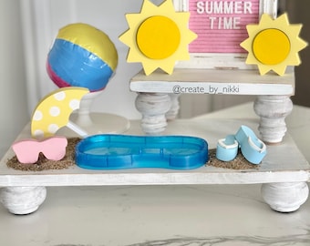 Bandeja para pisos de playa o piscina / Pelota de playa / Decoración con temática de verano / Sol 3D / Gafas de sol