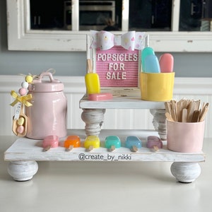 Popsicle Tier Tray | Ice Cream | Summer Display | Scoop for Rae Dunn Canister | Fake Food | Food Props