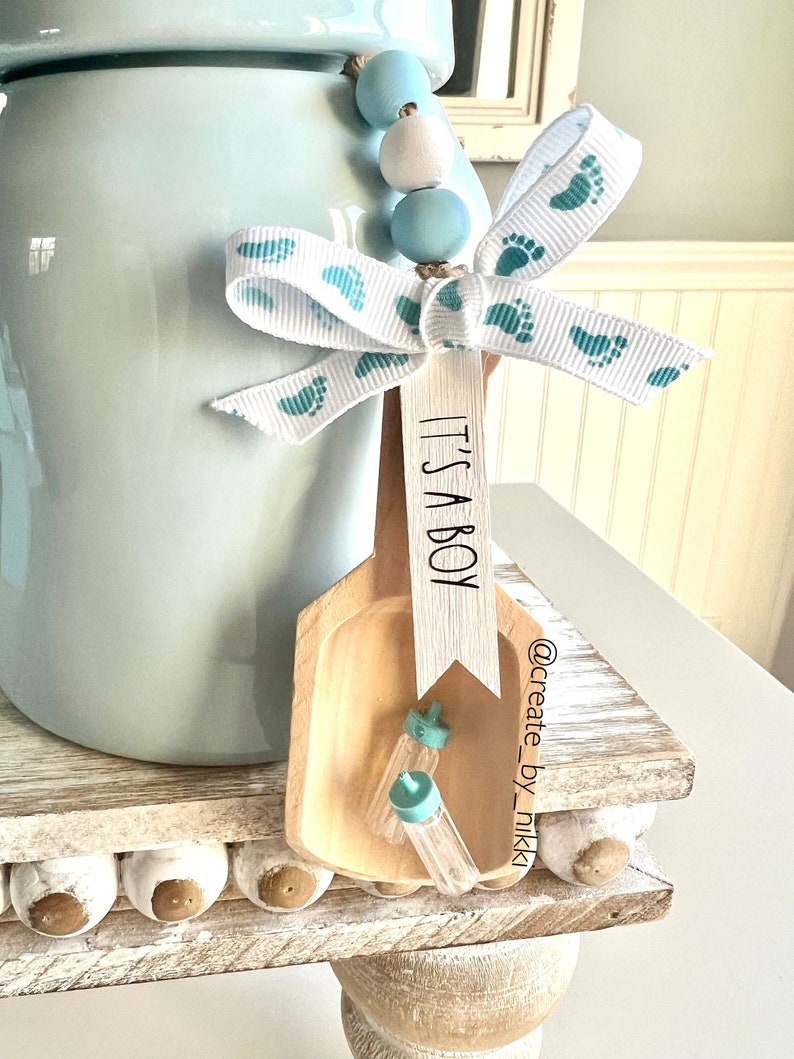 Its a Boy Tier Tray Baby Shower Baby Reveal Decor Rae Etsy