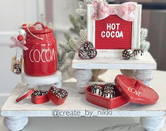 Mini lata de malvaviscos: barra de chocolate caliente, decoración de repostería falsa