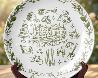 Personalized Wedding Plate, Custom Couple Ceramic Platter, Wedding Gift, Anniversary Keepsake, New Home Gift for Couple P418SXS0