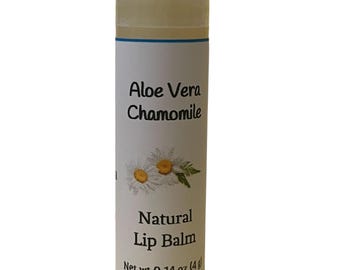 Lip Balm/Aloe Vera Chamomile/Vitamin E/Moisturizing/Natural/Chapstick/Handcrafted/Gift