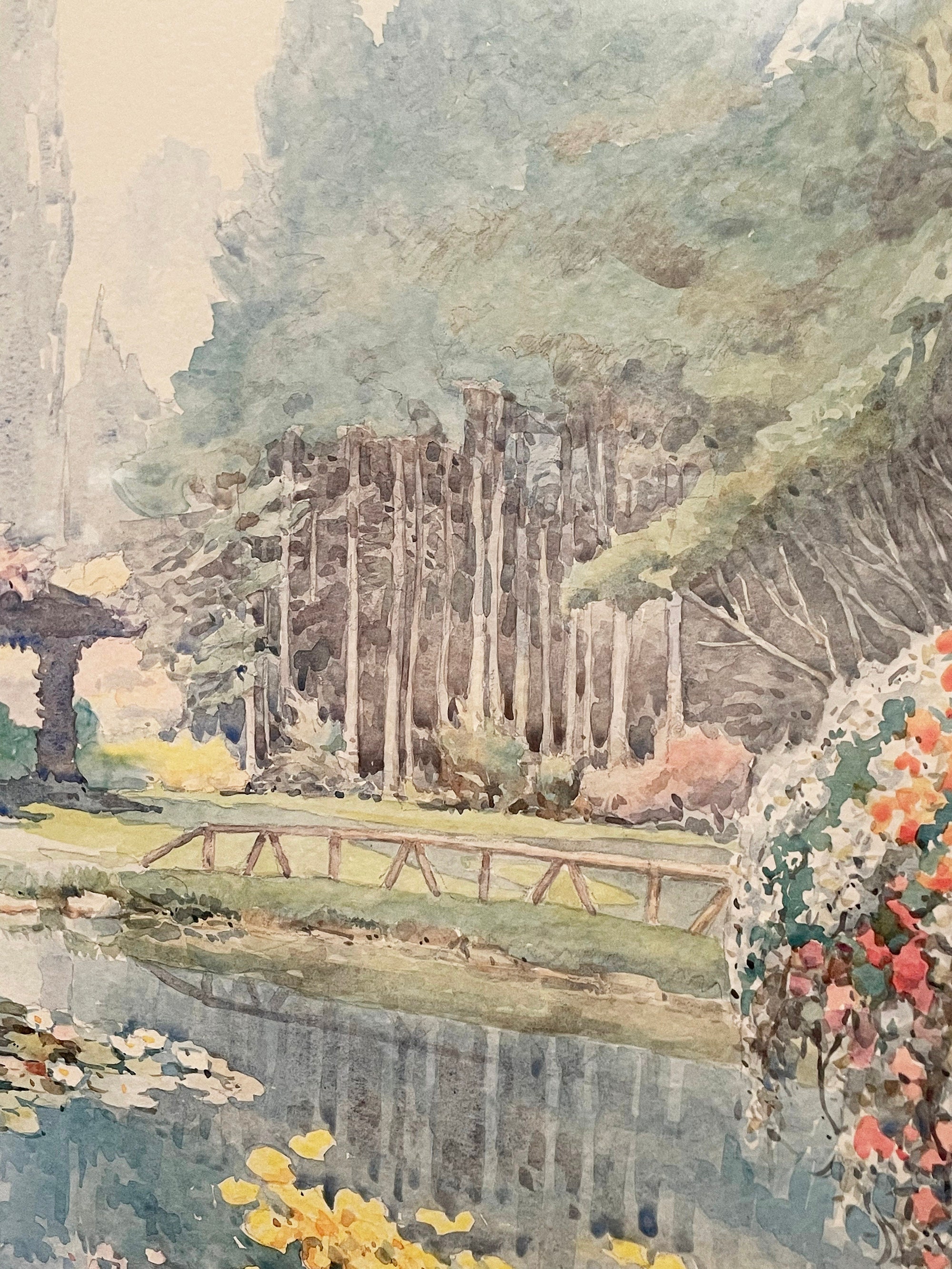 Framed Watercolour Painting by M. Marten, Framed Watercolour Painting by M. Marten,
