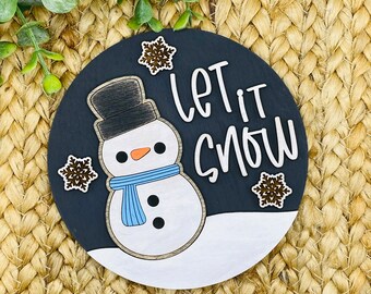 Snowman Insert Digital File: 8" Shiplap Frame (SVG & PDF)