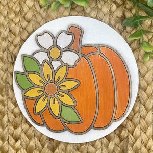 Floral Pumpkin Insert for Interchangeable Shiplap Sign Digital File
