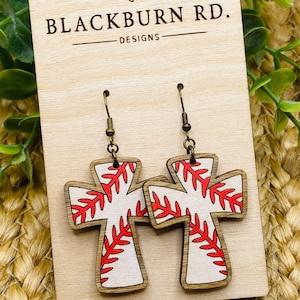 Baseball Cross Earrings Digital File