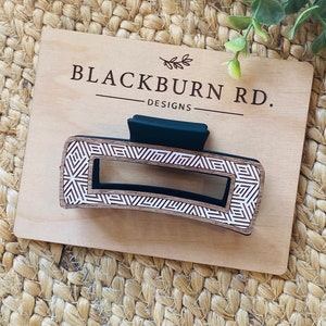Geometric L Pattern Claw Clip Digital File
