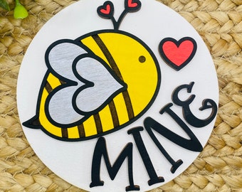 Bee Mine Bumblebee Insert for Interchangeable Shiplap Sign Digital File