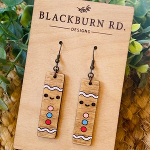 Gingerbread Bar Dangle Earrings Digital File