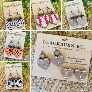 Wooden Heart Shaped Sports 10 Pair Bundle Digital File