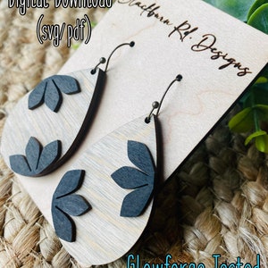 Dimensional Floral Wooden Teardrops Digital File