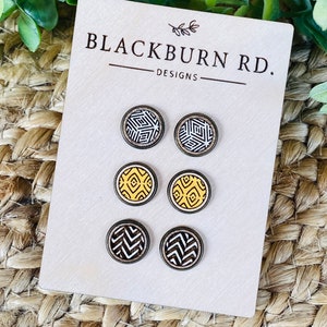 Boho Tribe Pattern Stud Earrings Bundle Digital File