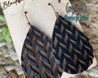 Seamless Chevron Teardrop Dangle Earrings Digital File